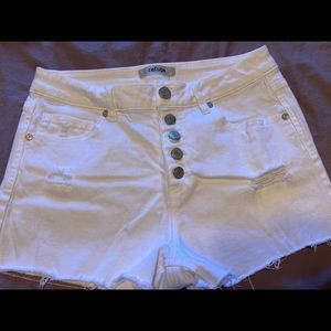 White Jean Shorts